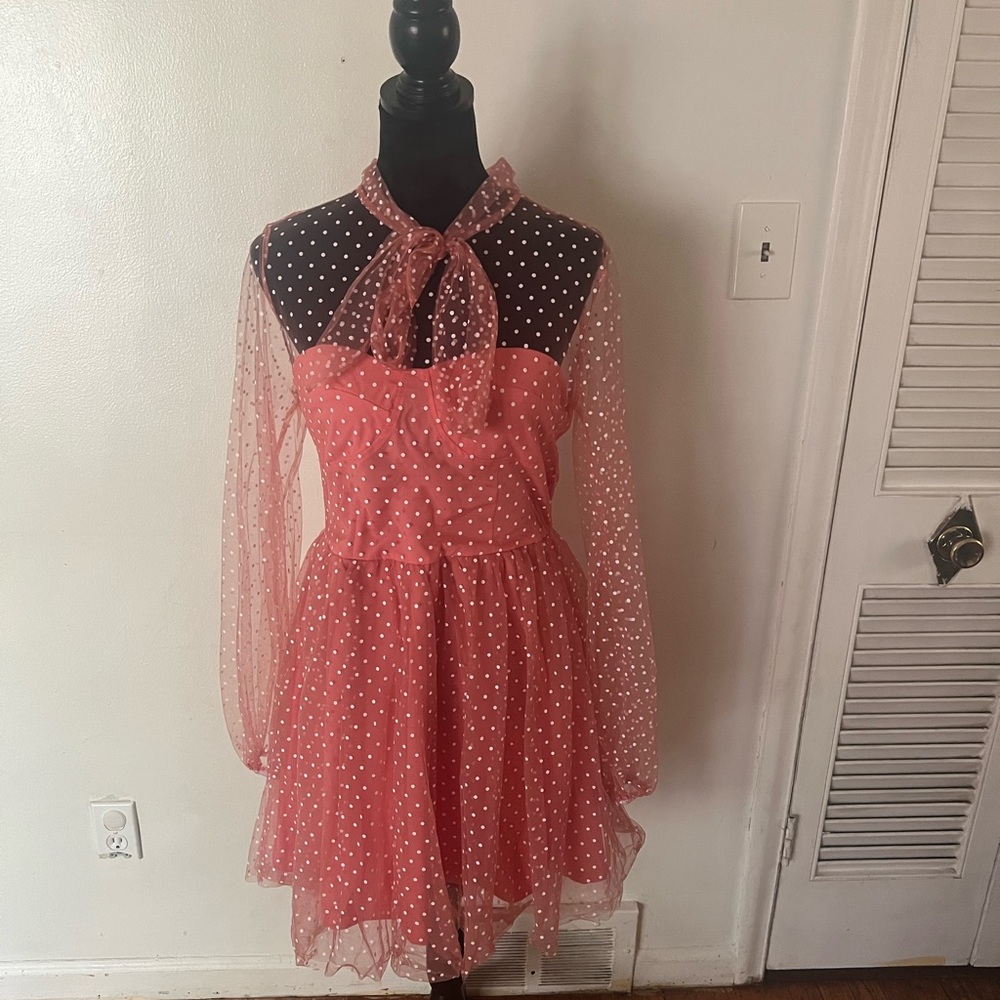 Pink Polk A Dot Dress